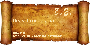 Bock Ernesztina névjegykártya